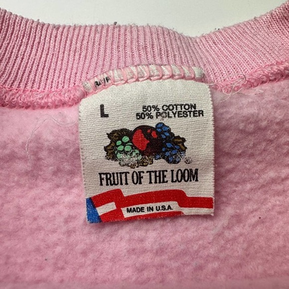 90s vintage Pink "country warms the heart" Crewneck Sweater Womens Size Large - Picture 8 of 12